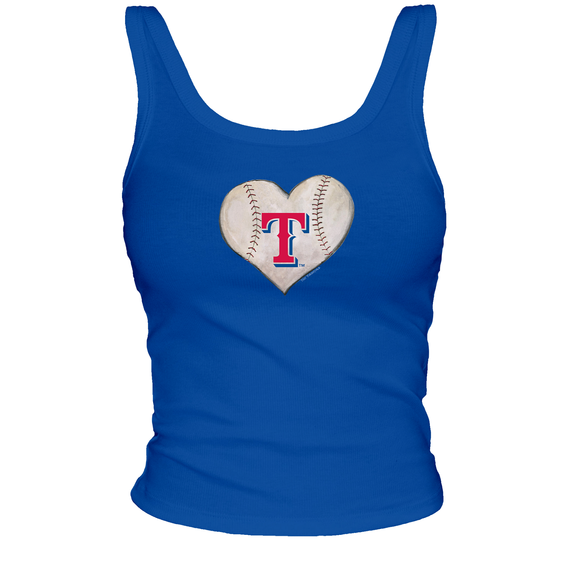 Texas Rangers Baseball Heart Ribbed Tank - Tiny Turnip
