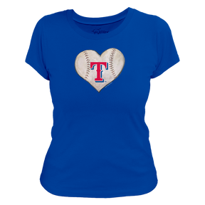 Texas Rangers Baseball Heart Women's Tee Shirt