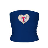 Texas Rangers Stitched Heart Tube Top - Tiny Turnip