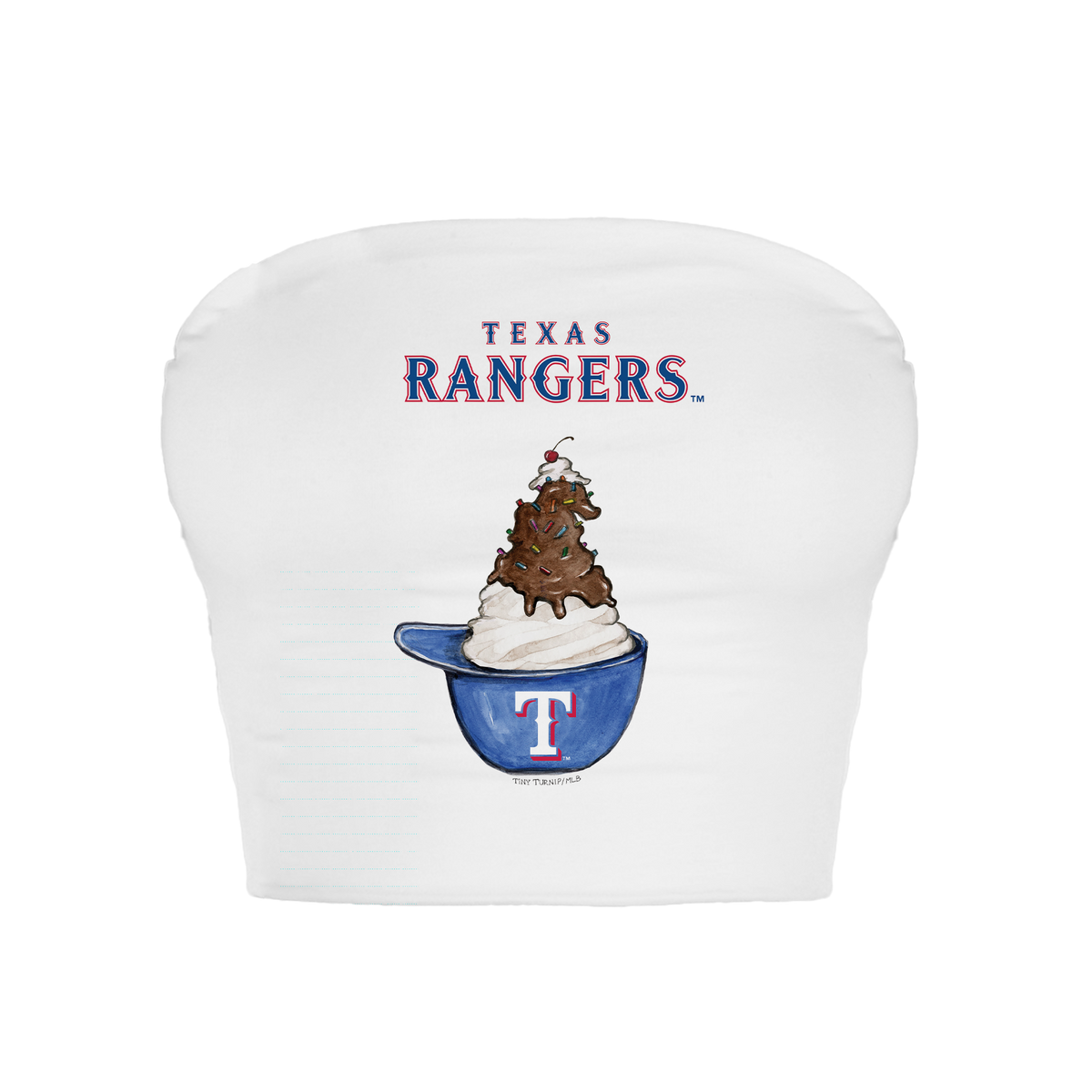 Texas Rangers Sundae Helmet Crop Tube Top - Tiny Turnip