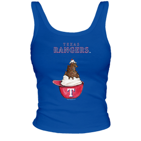 Texas Rangers Sundae Helmet Ribbed Tank - Tiny Turnip