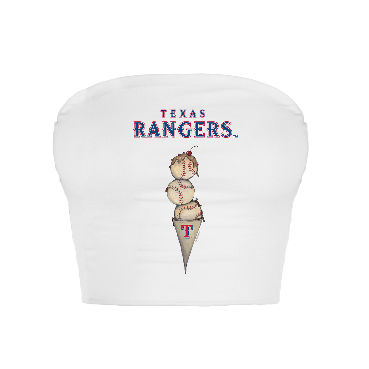 Texas Rangers Triple Scoop Crop Tube Top