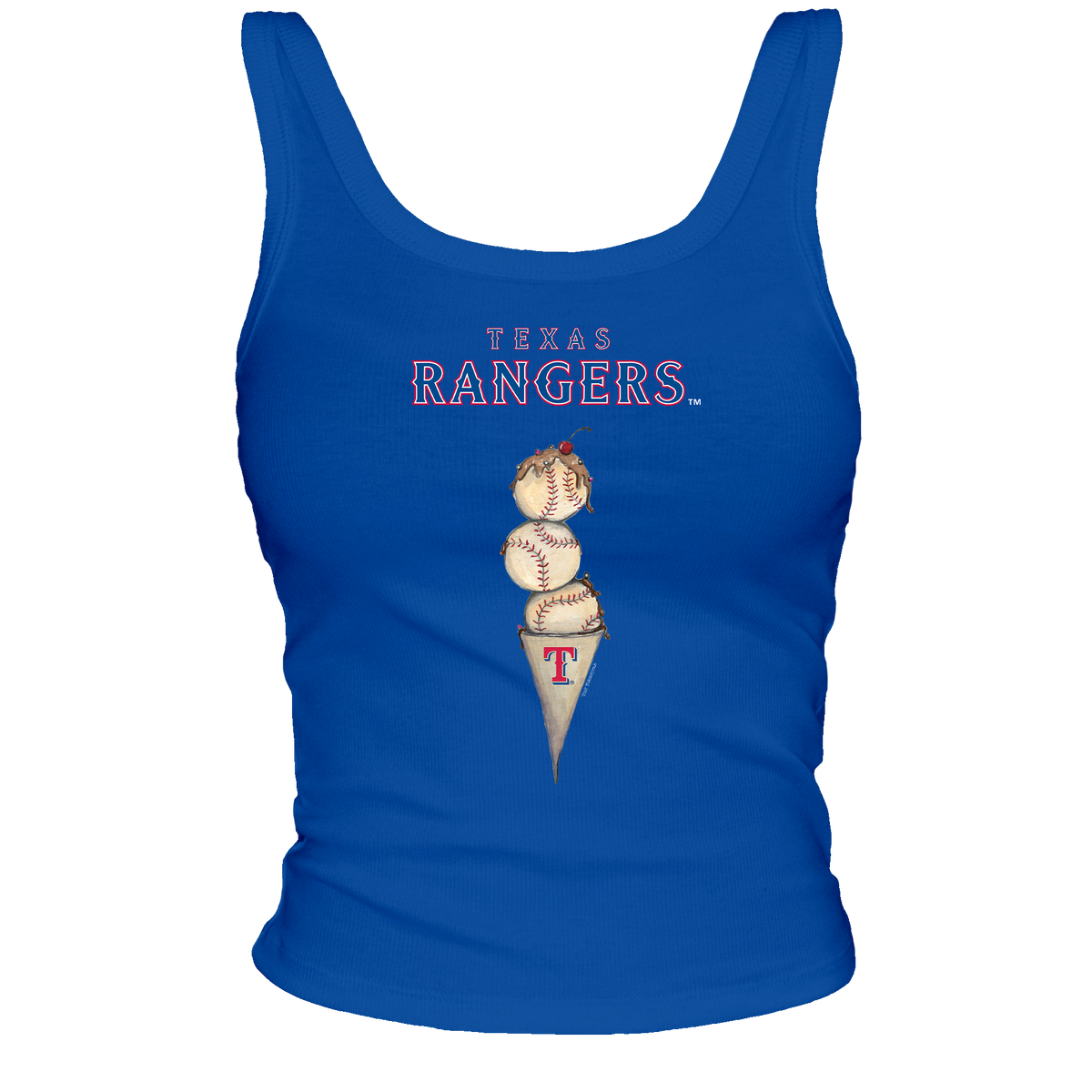 Texas Rangers Triple Scoop Ribbed Tank - Tiny Turnip