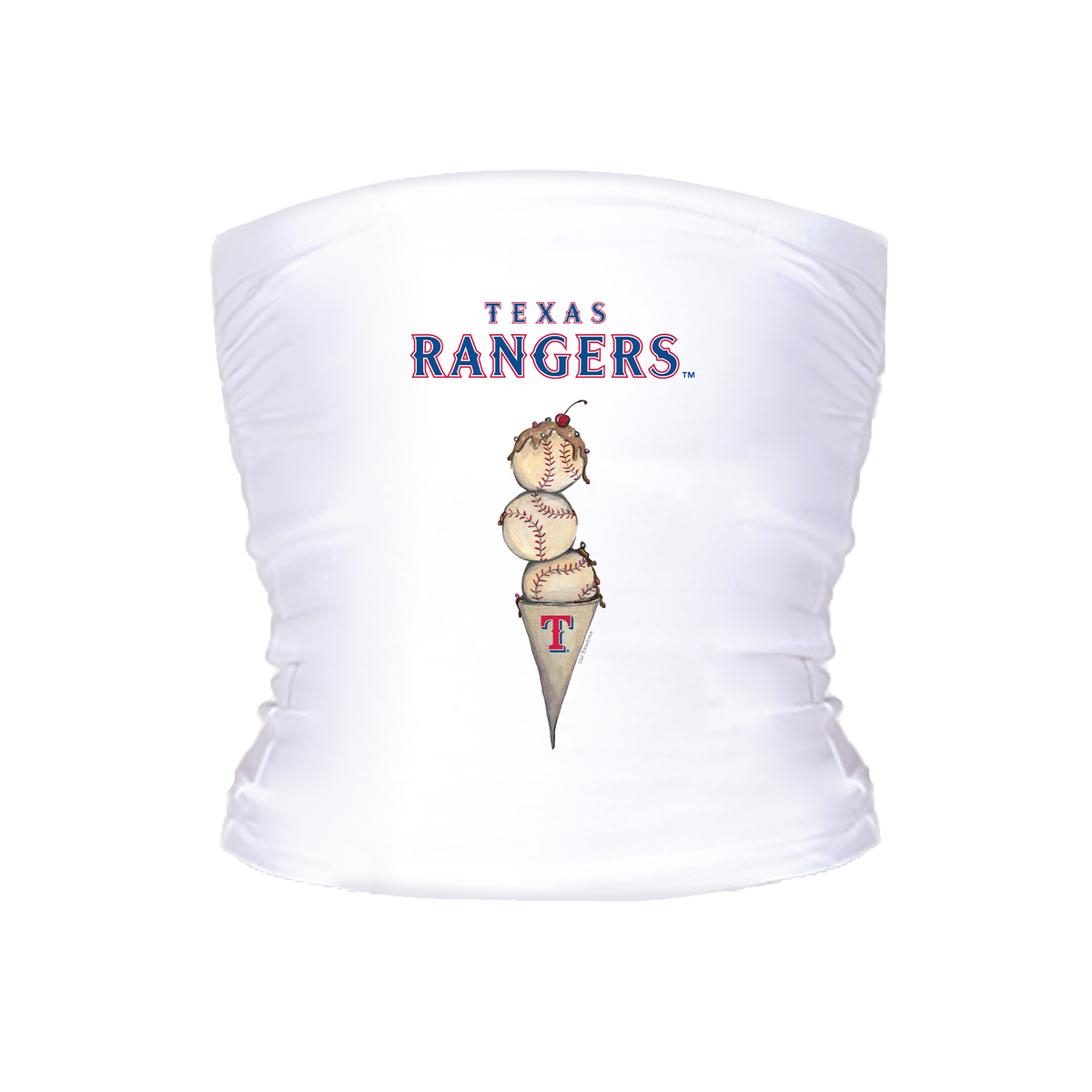 Texas Rangers Triple Scoop Crop Tube Top
