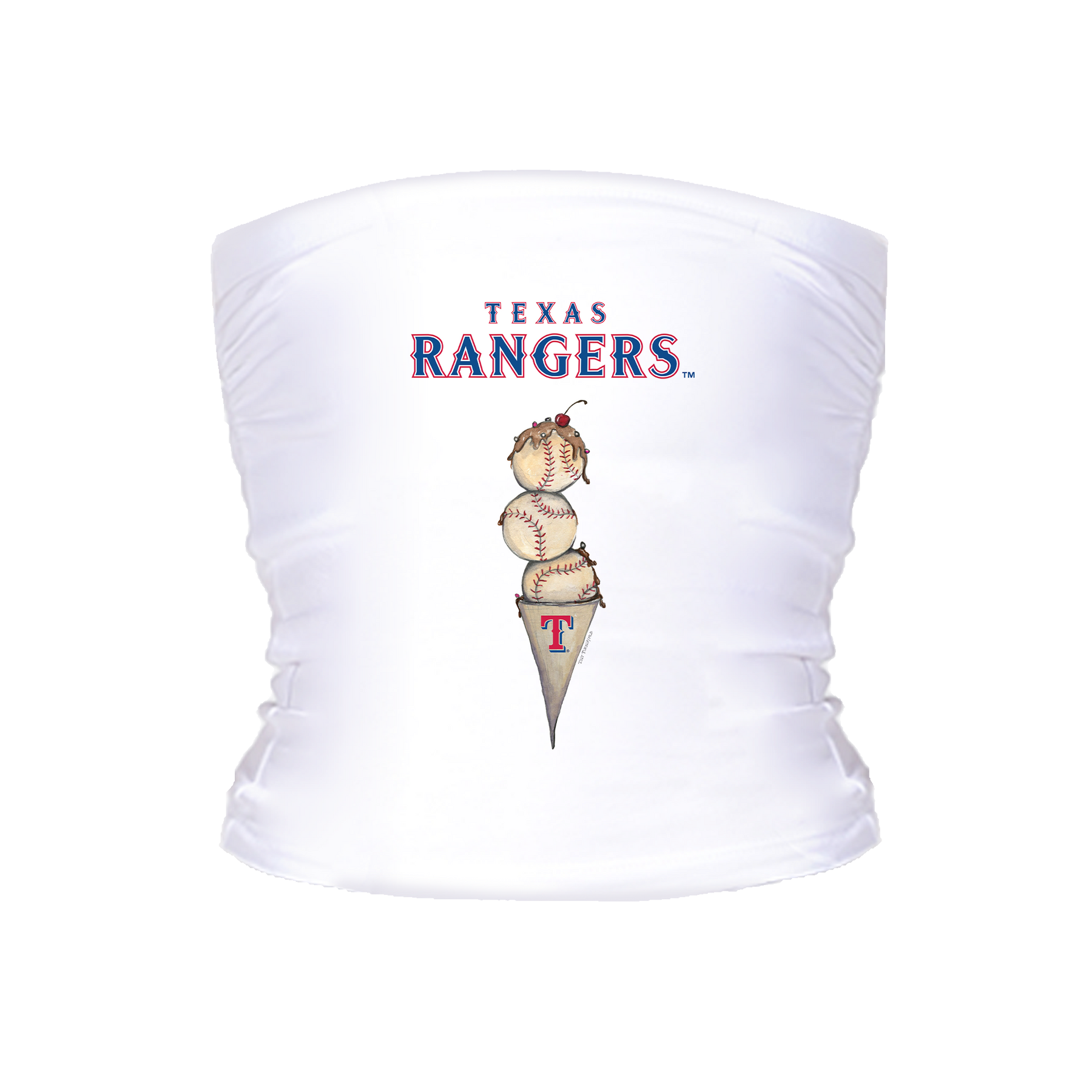 Texas Rangers Triple Scoop Crop Tube Top