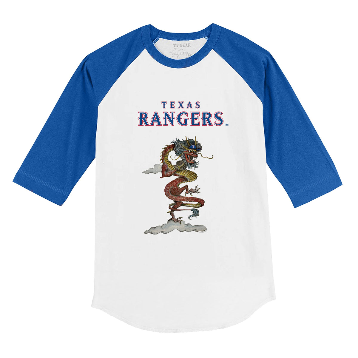 Texas Rangers 2024 Year of the Dragon 3/4 Royal Blue Sleeve Raglan