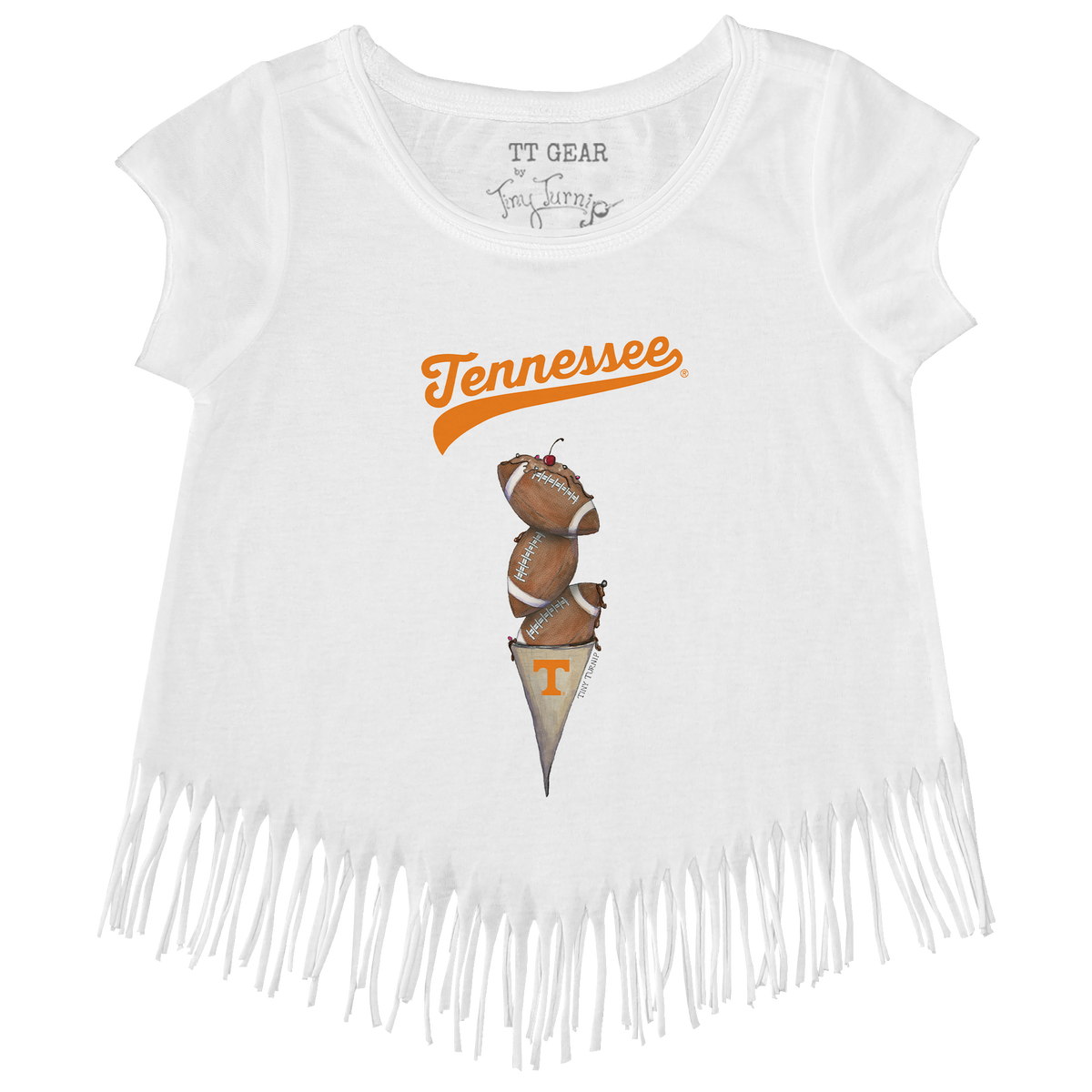 Tennessee Volunteers Football Triple Scoop Fringe Tee