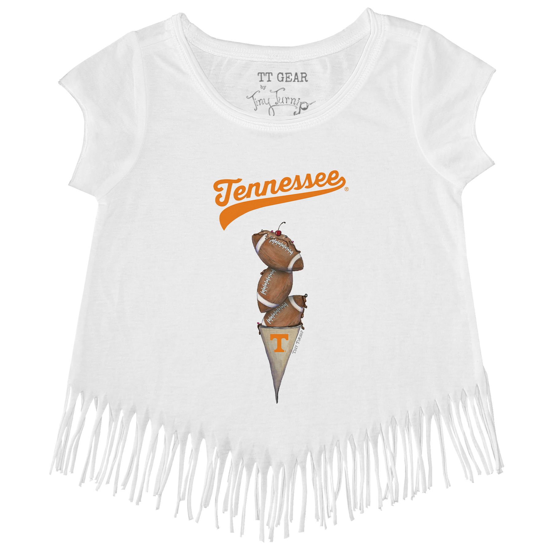Tennessee Volunteers Football Triple Scoop Fringe Tee