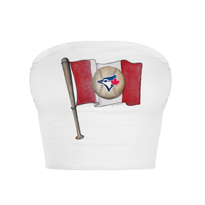Toronto Blue Jays Baseball Flag Crop Tube Top