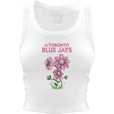 Toronto Blue Jays Blooming Baseballs Crop Tank - Tiny Turnip