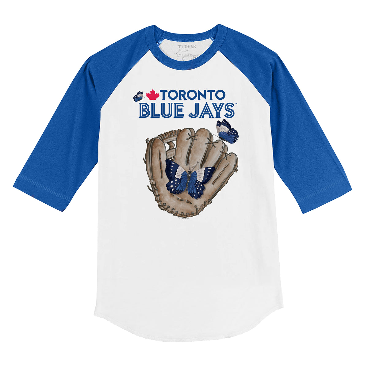 Toronto Blue Jays Butterfly Glove 3/4 Royal Blue Sleeve Raglan