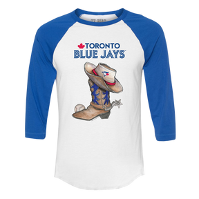 Toronto Blue Jays Cowboy Boot 3/4 Royal Blue Sleeve Raglan