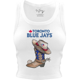 Toronto Blue Jays Cowboy Boot Crop Tank - Tiny Turnip