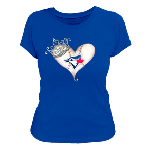 Toronto Blue Jays Tiara Heart Tee Shirt - Tiny Turnip