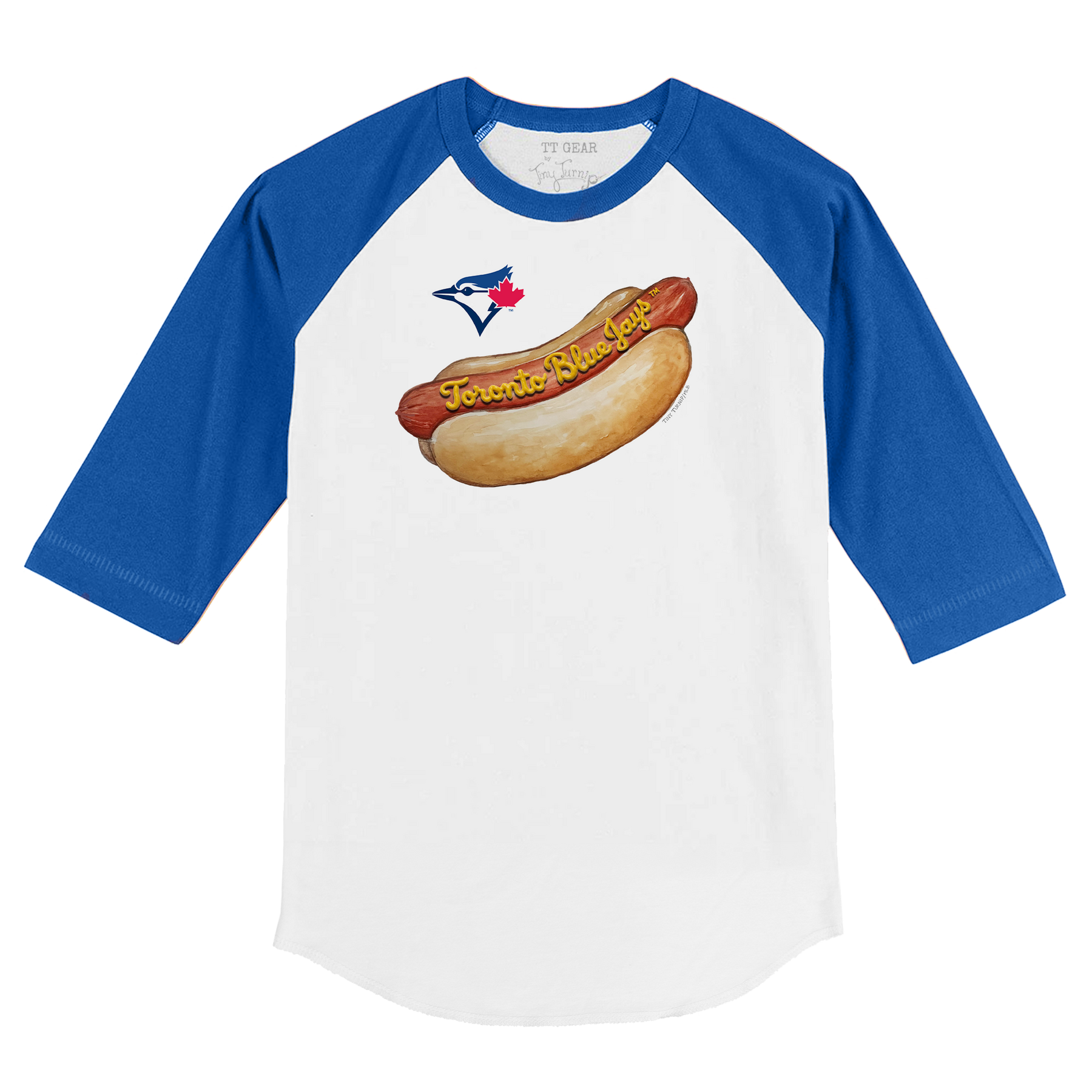 Toronto Blue Jays Hot Dog 3/4 Royal Blue Sleeve Raglan