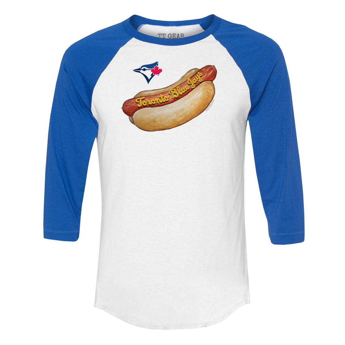 Toronto Blue Jays Hot Dog 3/4 Royal Blue Sleeve Raglan