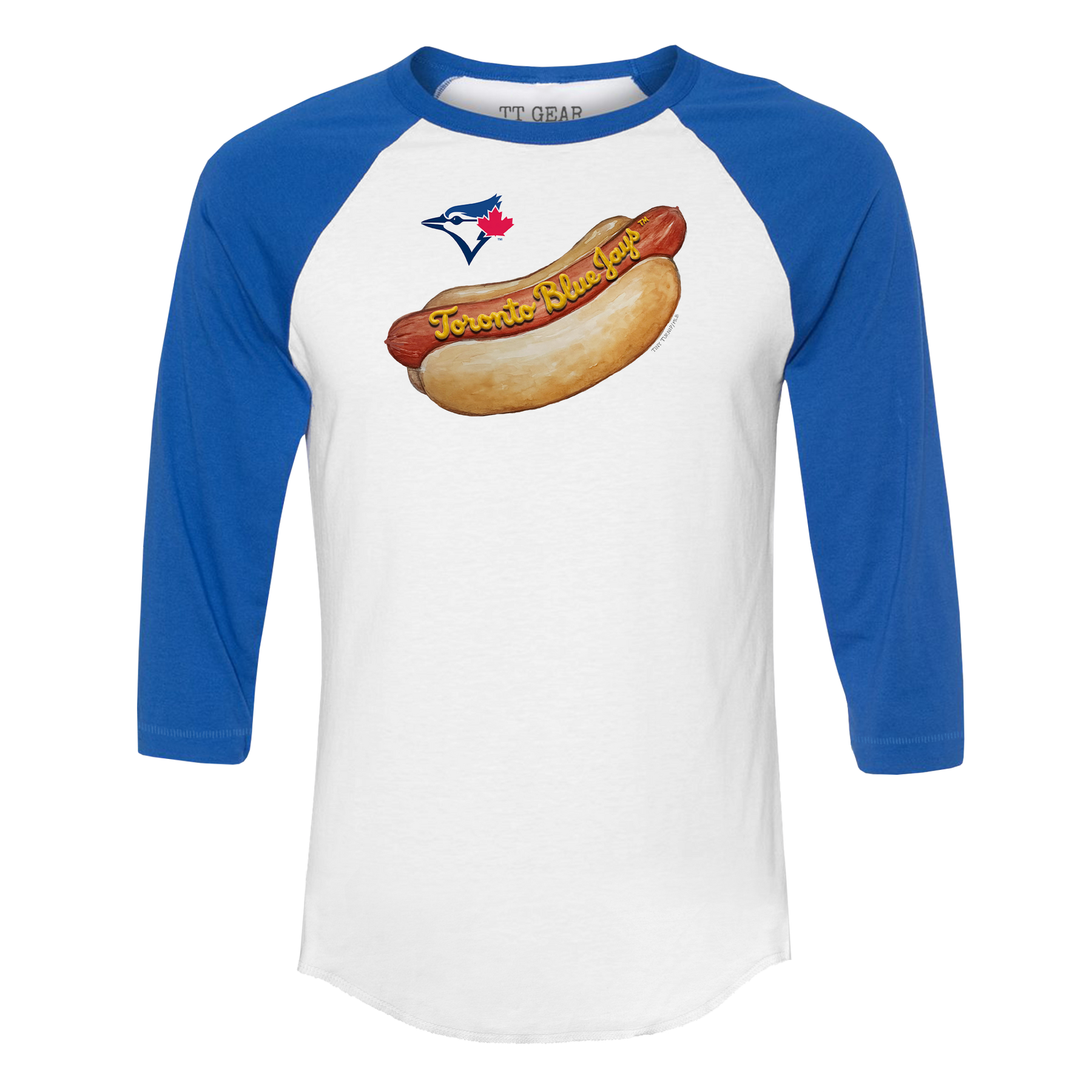 Toronto Blue Jays Hot Dog 3/4 Royal Blue Sleeve Raglan