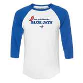 Toronto Blue Jays Hot Girls 3/4 Royal Blue Sleeve Raglan