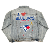 I Heart Blue Jays Boyfriend Denim Jacket - Tiny Turnip