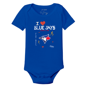 I Heart Blue Jays Short Sleeve Snapper - Tiny Turnip