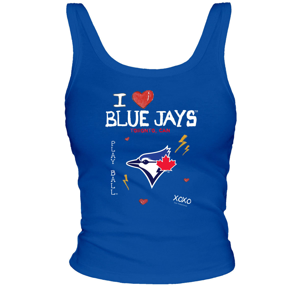 Toronto Blue Jays I Heart Blue Jays Ribbed Tank - Tiny Turnip