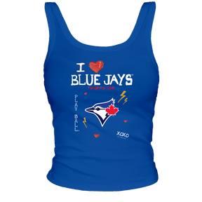 Toronto Blue Jays I Heart Blue Jays Ribbed Tank - Tiny Turnip