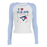 I Heart Blue Jays Roxy Raglan Long Sleeve
