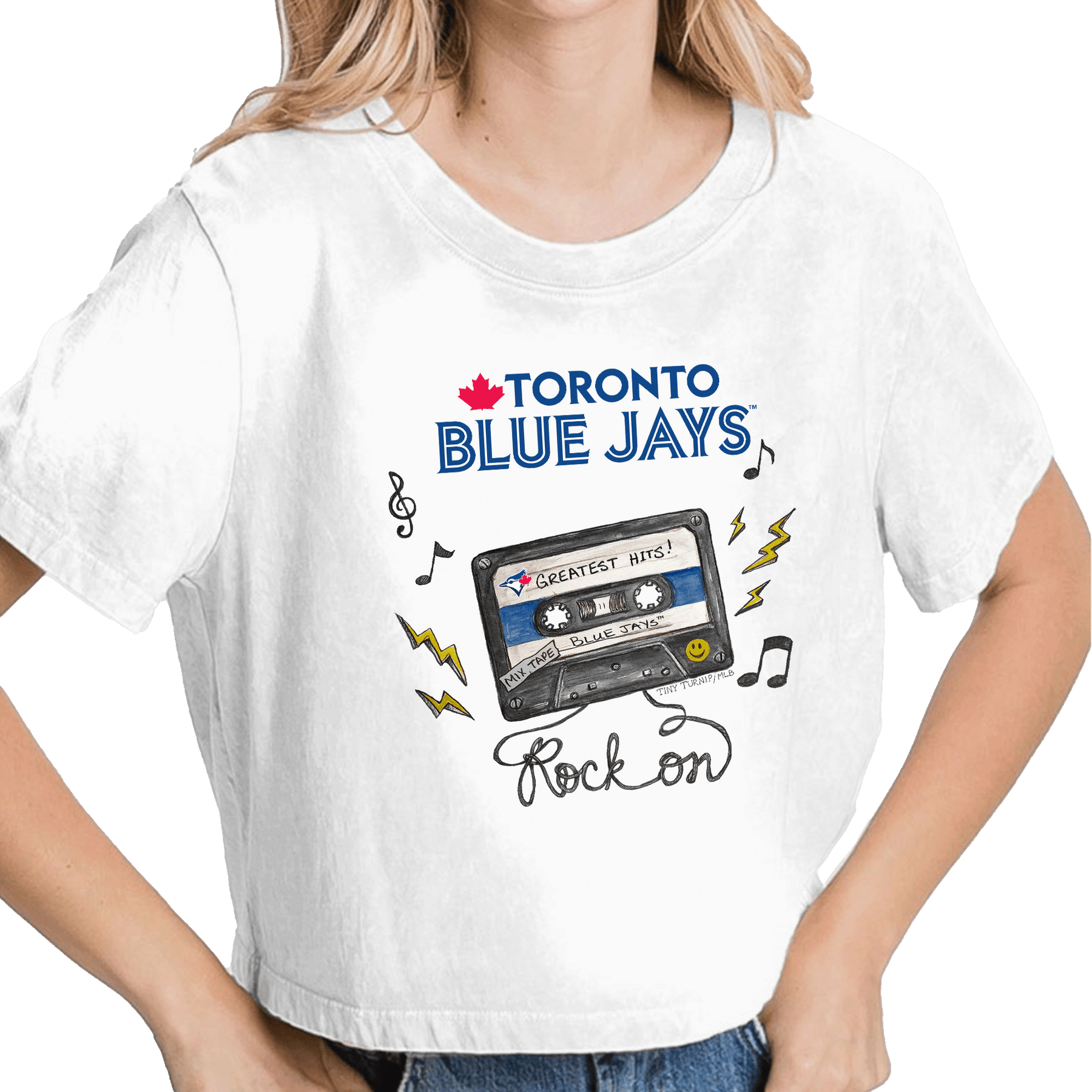 Toronto Blue Jays Mixtape Vintage Crop Tee - Tiny Turnip