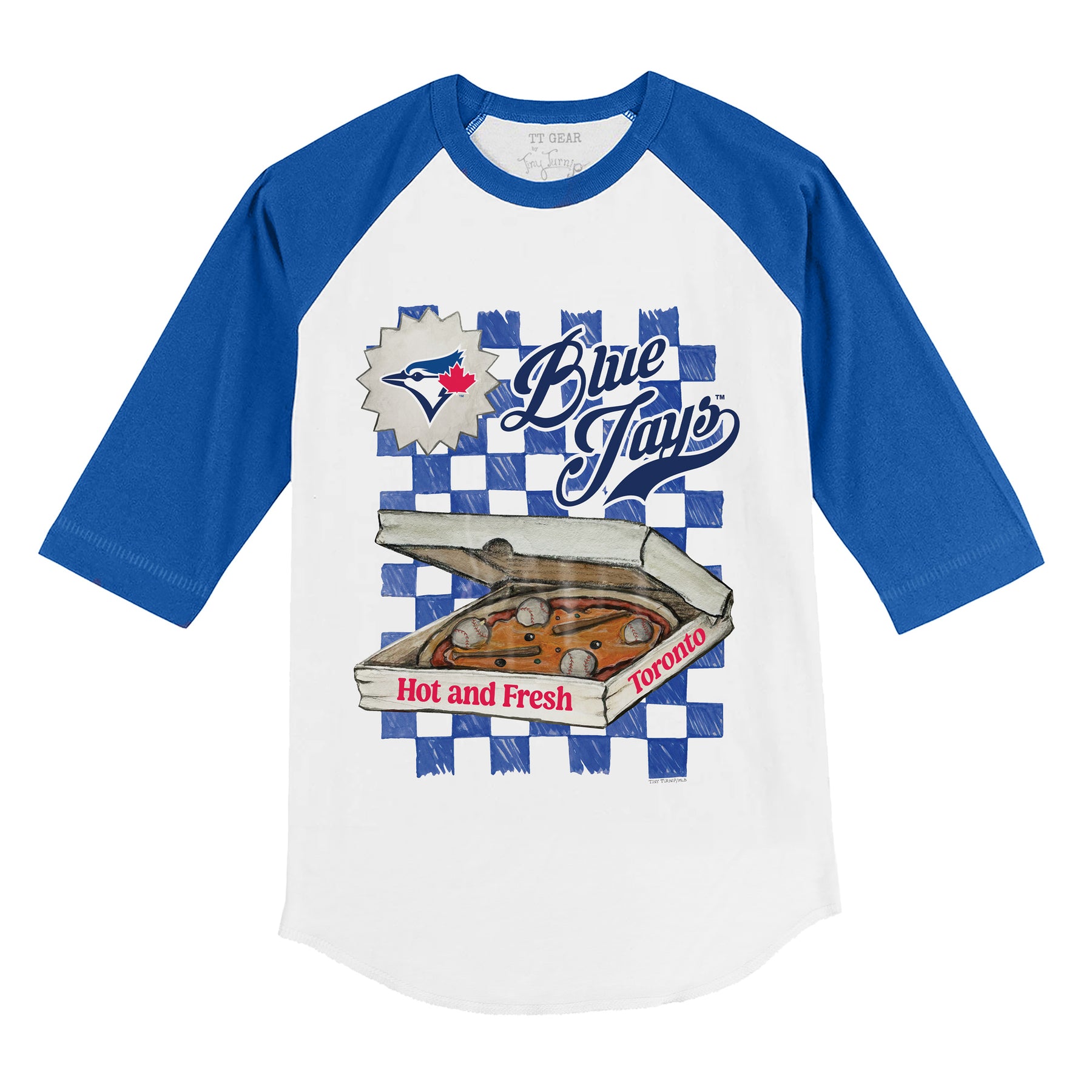 Toronto Blue Jays Pizza 3/4 Royal Blue Sleeve Raglan