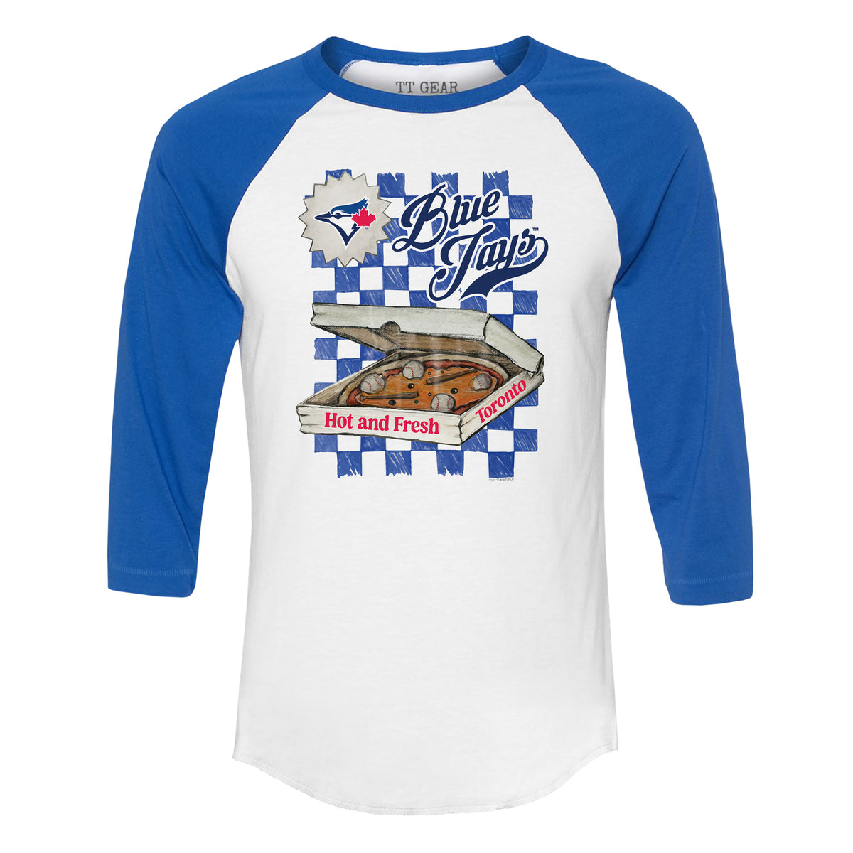 Toronto Blue Jays Pizza 3/4 Royal Blue Sleeve Raglan