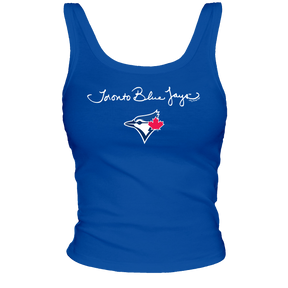 Toronto Blue Jays Logo Script Ribbed Tank - Tiny Turnip