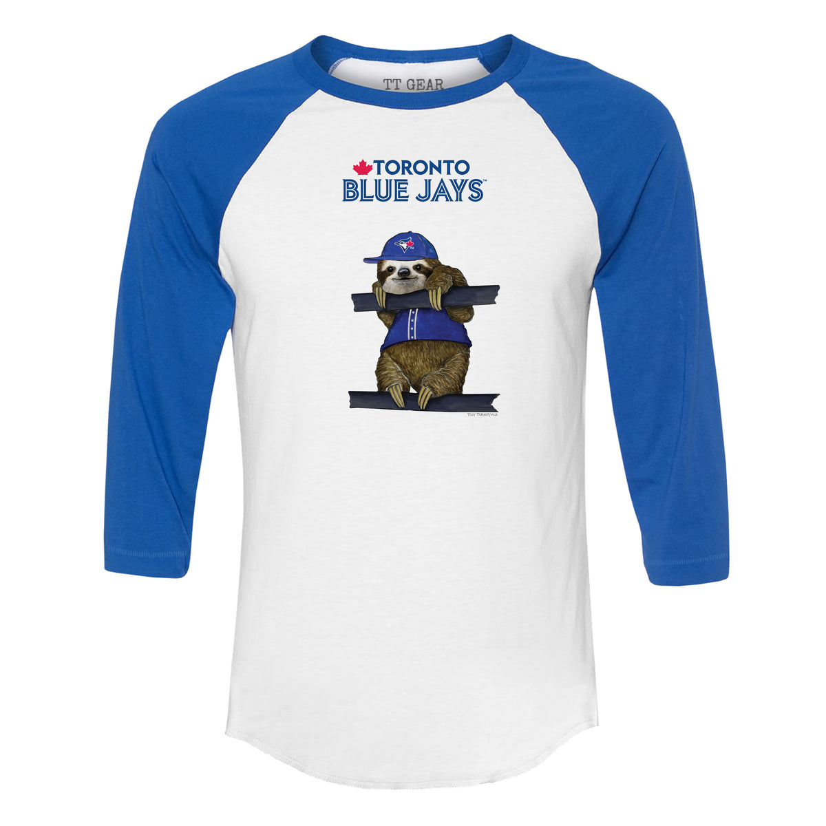 Toronto Blue Jays Sloth 3/4 Royal Blue Sleeve Raglan