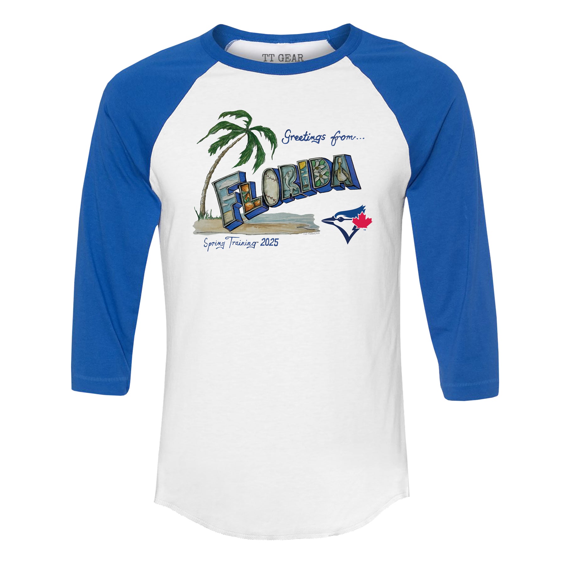 Toronto Blue Jays Spring Training 2025 3/4 Royal Blue Sleeve Raglan