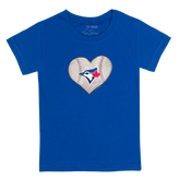 Toronto Blue Jays Stitched Heart Kid's Tee Shirt - Tiny Turnip