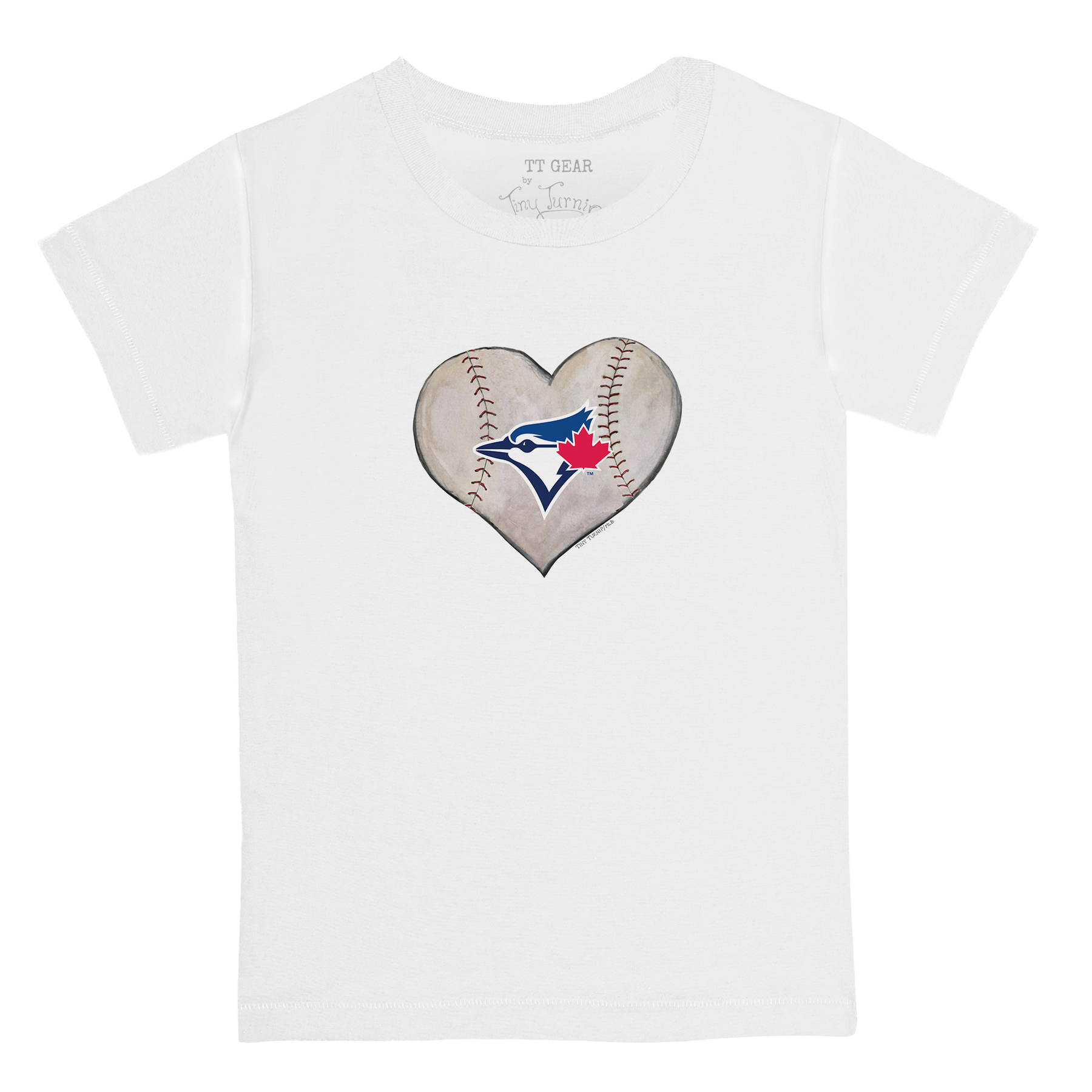 Toronto Blue Jays Stitched Heart Kid's Tee Shirt - Tiny Turnip