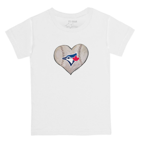 Toronto Blue Jays Stitched Heart Kid's Tee Shirt - Tiny Turnip