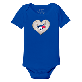 Toronto Blue Jays Stitched Heart Short Sleeve Snapper - Tiny Turnip