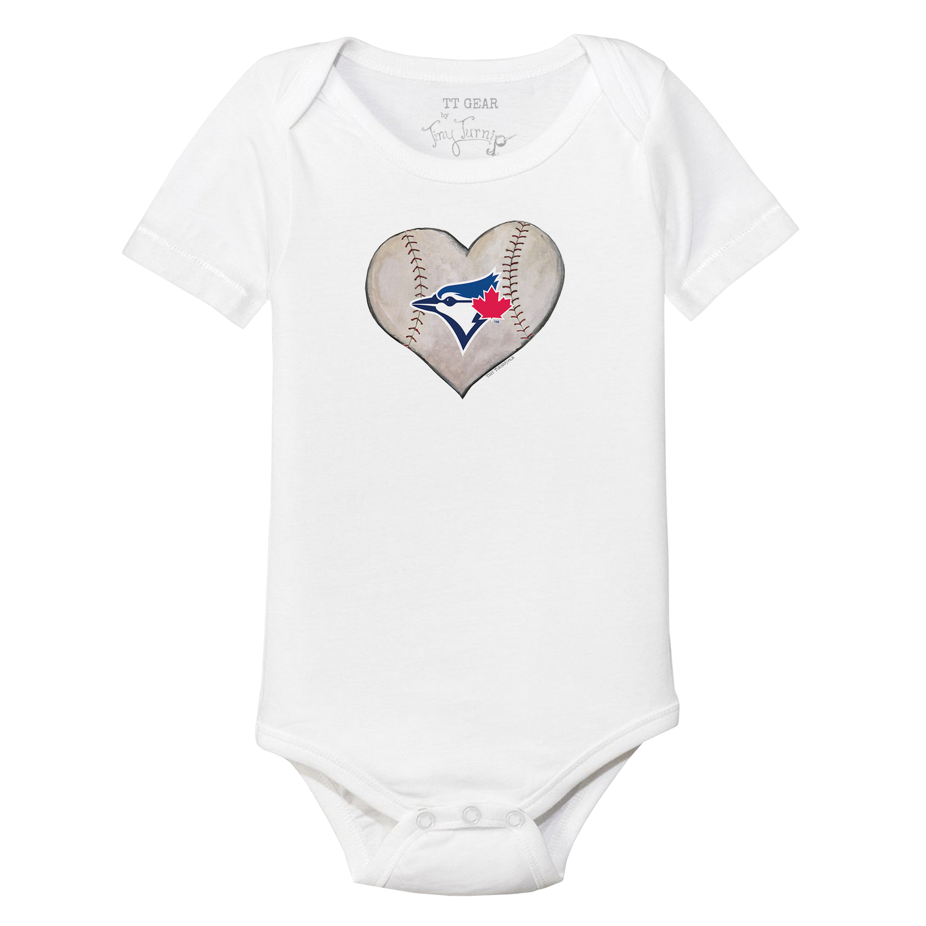 Toronto Blue Jays Stitched Heart Short Sleeve Snapper - Tiny Turnip