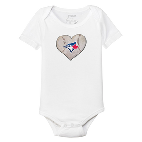 Toronto Blue Jays Stitched Heart Short Sleeve Snapper - Tiny Turnip
