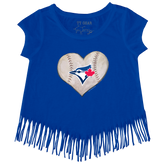 Toronto Blue Jays Stitched Heart Fringe Tee - Tiny Turnip