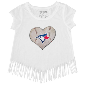 Toronto Blue Jays Stitched Heart Fringe Tee - Tiny Turnip