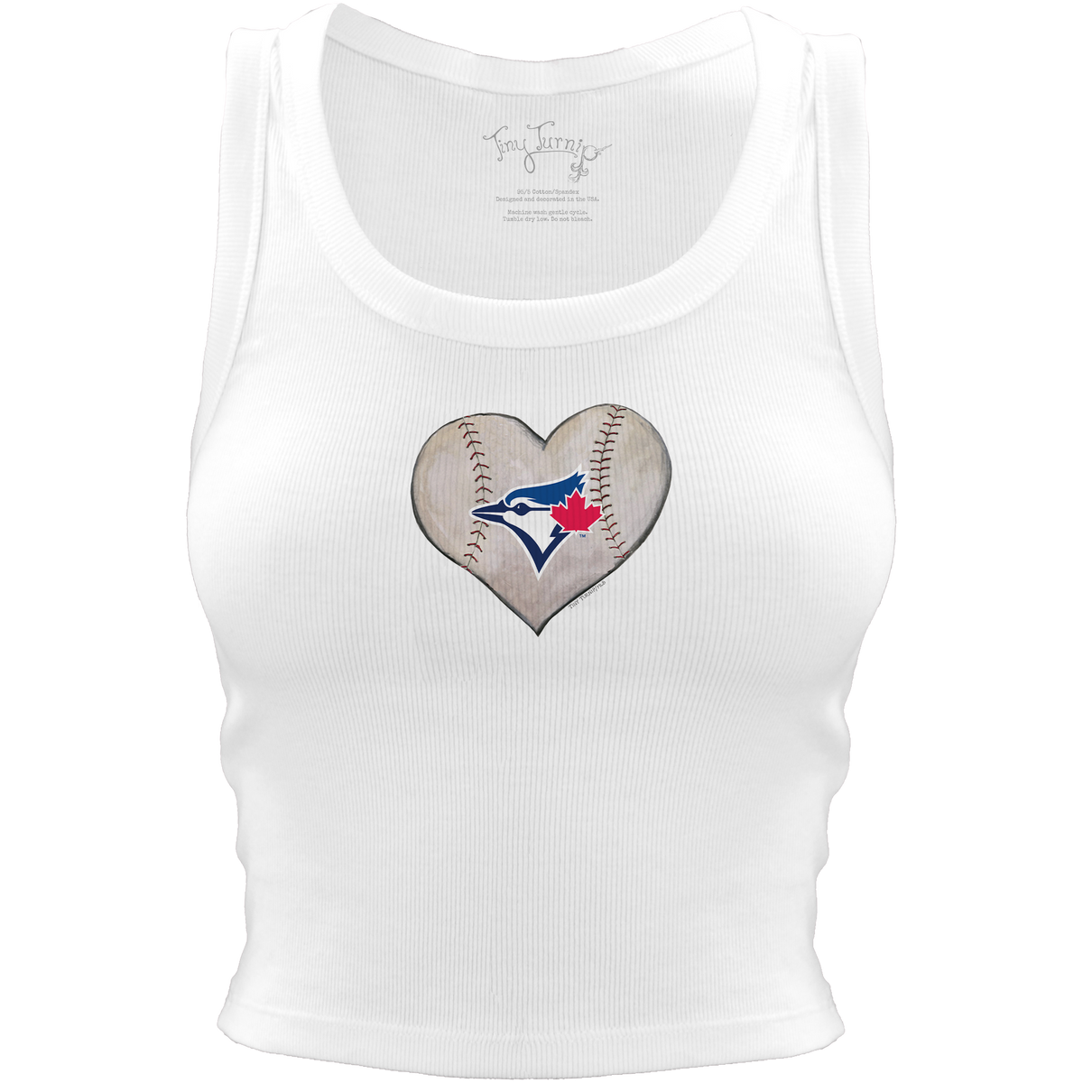 Toronto Blue Jays Baseball Heart Crop Tank - Tiny Turnip