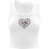 Toronto Blue Jays Baseball Heart Crop Tank - Tiny Turnip