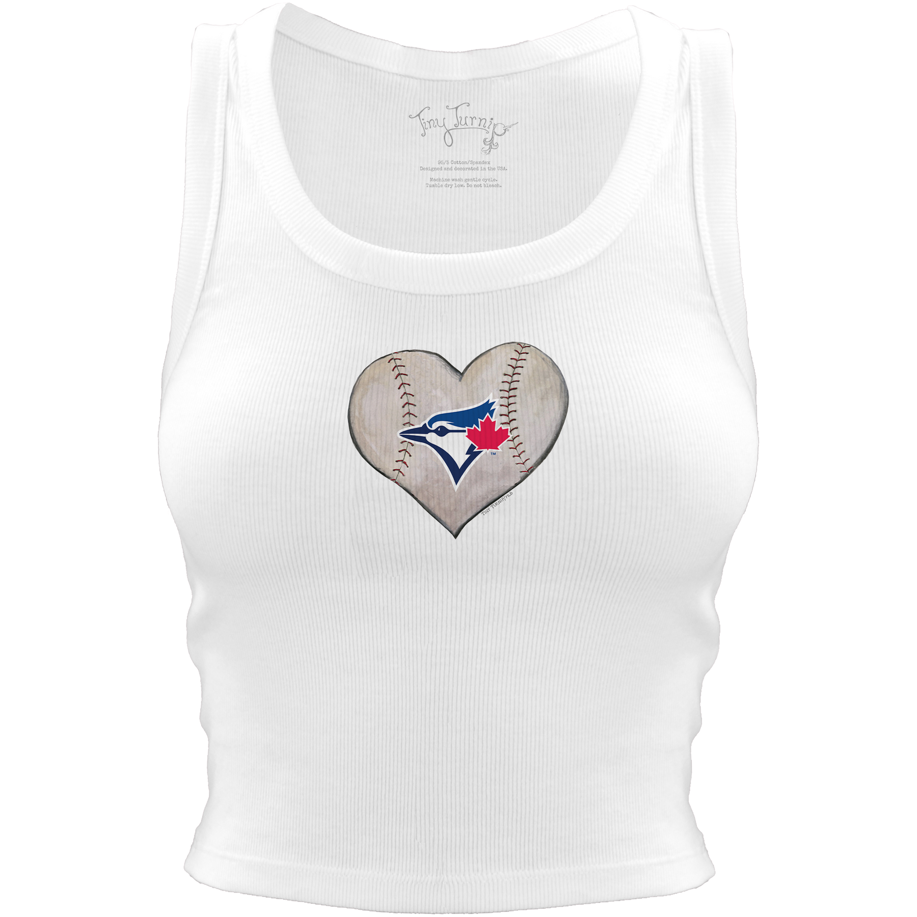 Toronto Blue Jays Baseball Heart Crop Tank - Tiny Turnip