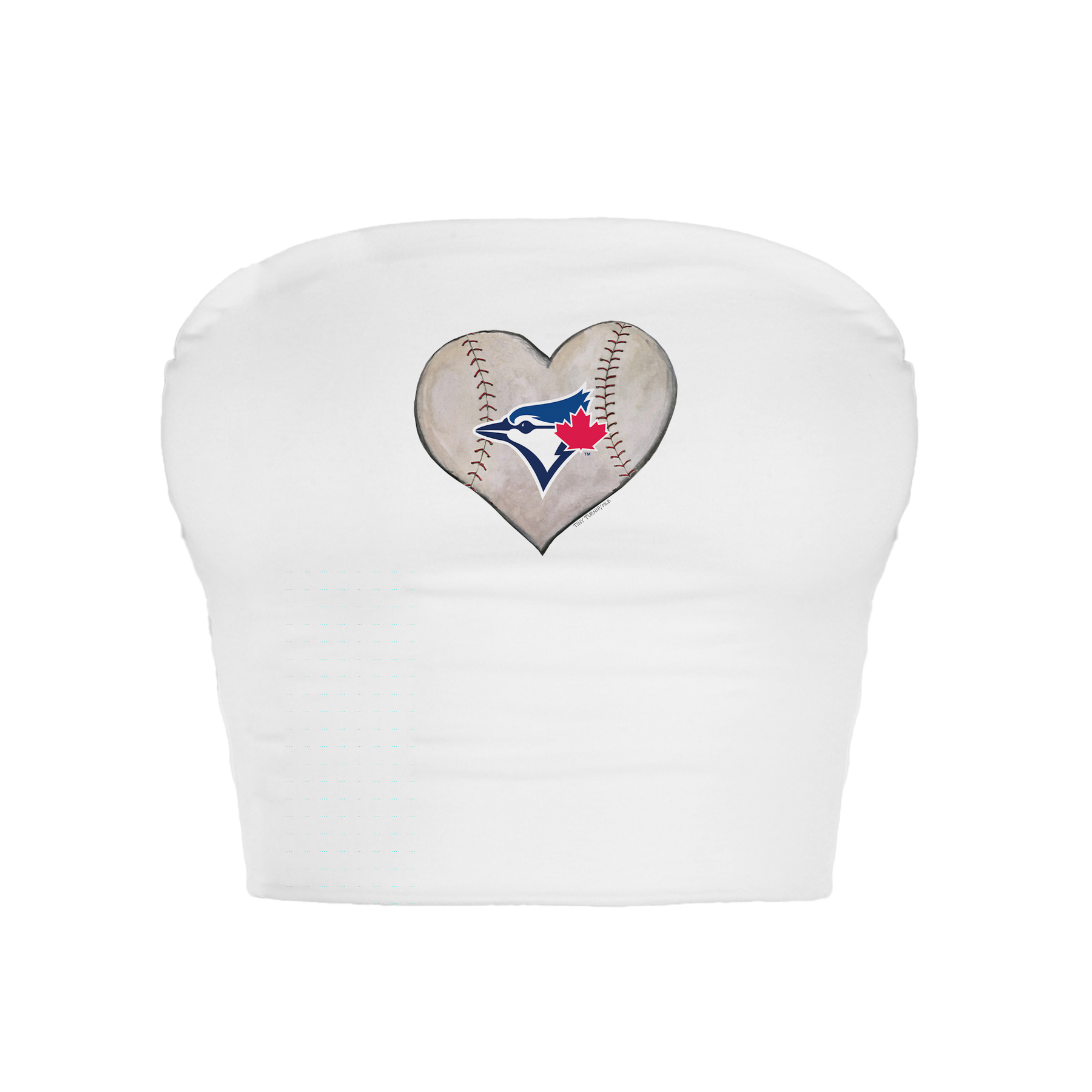 Toronto Blue Jays Stitched Heart Crop Tube Top - Tiny Turnip