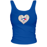 Toronto Blue Jays Baseball Heart Ribbed Tank - Tiny Turnip