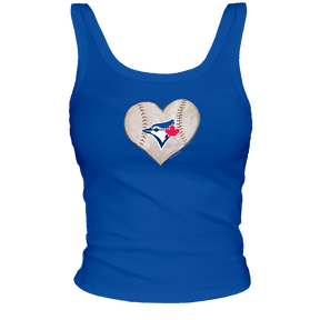 Toronto Blue Jays Baseball Heart Ribbed Tank - Tiny Turnip