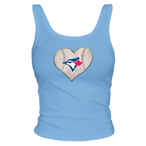 Toronto Blue Jays Baseball Heart Ribbed Tank - Tiny Turnip