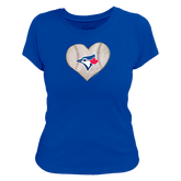 Toronto Blue Jays Baseball Heart Women's Tee Shirt