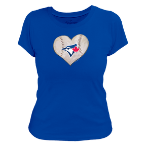 Toronto Blue Jays Baseball Heart Women's Tee Shirt